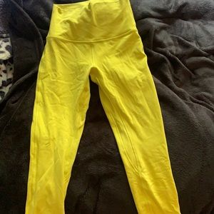 Size 4 yellow lululemon leggings 21” inseam